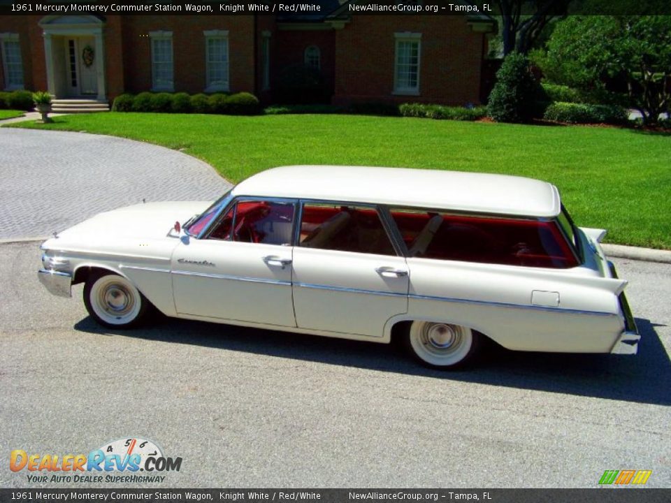 1961 Mercury Monterey Commuter Station Wagon Knight White / Red/White Photo #10