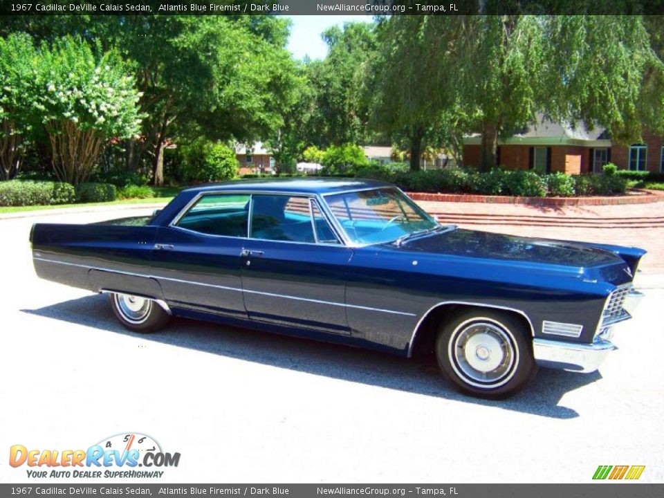 1967 Cadillac DeVille Calais Sedan Atlantis Blue Firemist / Dark Blue Photo #3