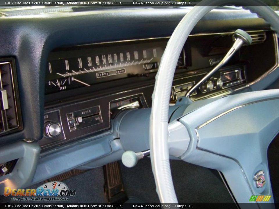 1967 Cadillac DeVille Calais Sedan Atlantis Blue Firemist / Dark Blue Photo #34