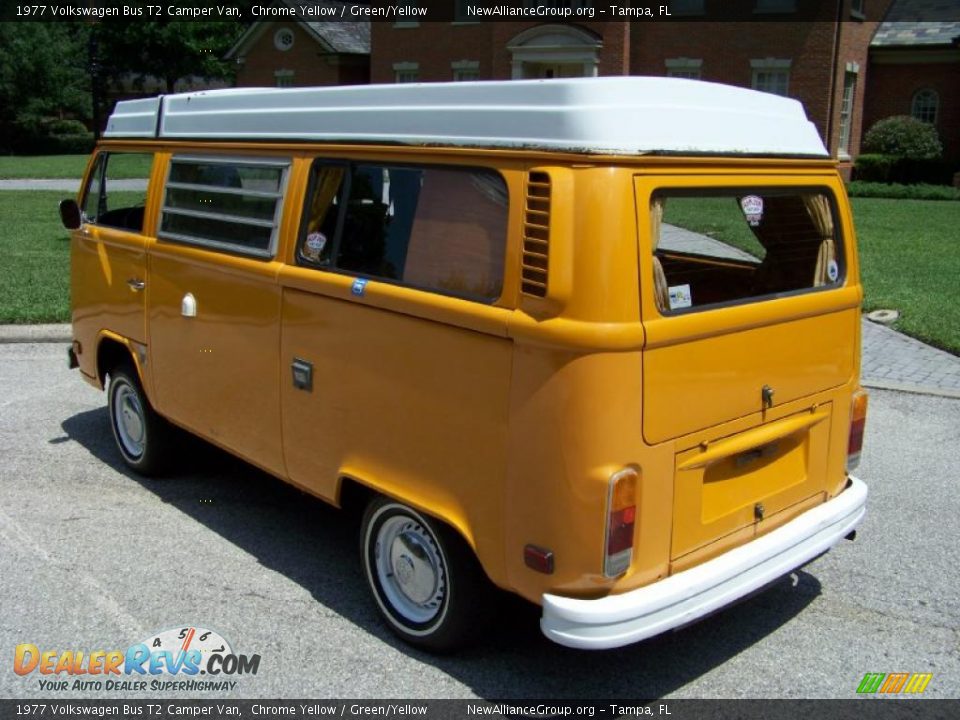 1977 Volkswagen Bus T2 Camper Van Chrome Yellow / Green/Yellow Photo #3