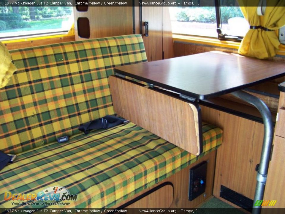 1977 Volkswagen Bus T2 Camper Van Chrome Yellow / Green/Yellow Photo #9