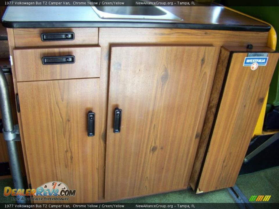 1977 Volkswagen Bus T2 Camper Van Chrome Yellow / Green/Yellow Photo #10