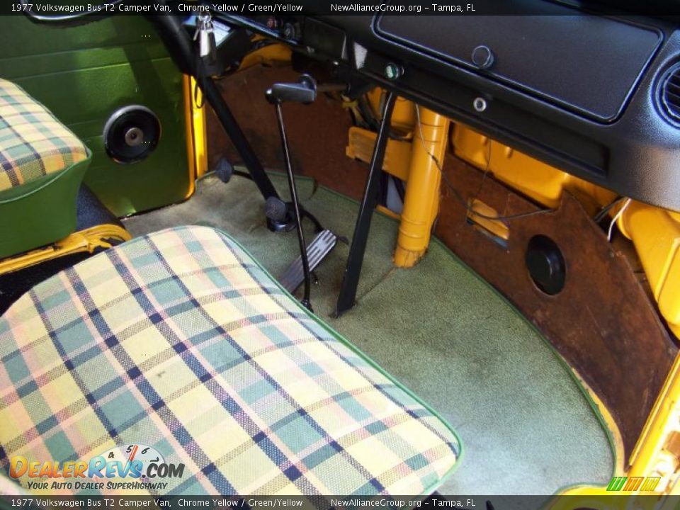 1977 Volkswagen Bus T2 Camper Van Chrome Yellow / Green/Yellow Photo #16