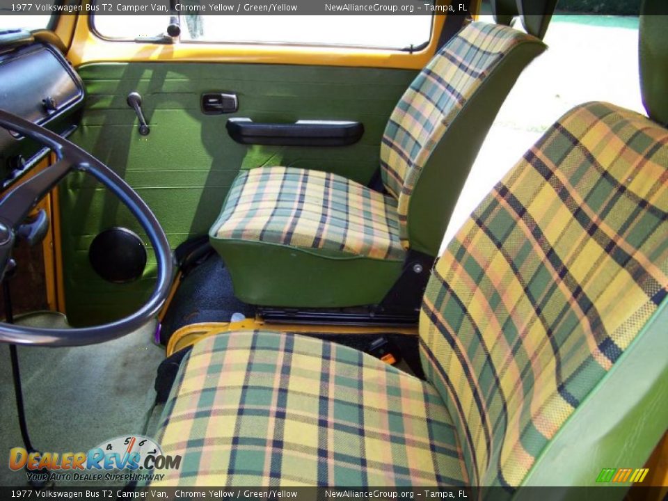 1977 Volkswagen Bus T2 Camper Van Chrome Yellow / Green/Yellow Photo #20