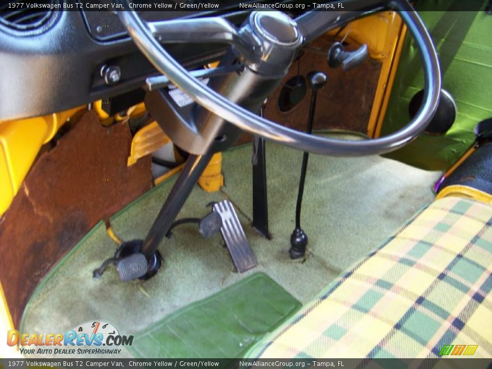 1977 Volkswagen Bus T2 Camper Van Chrome Yellow / Green/Yellow Photo #21