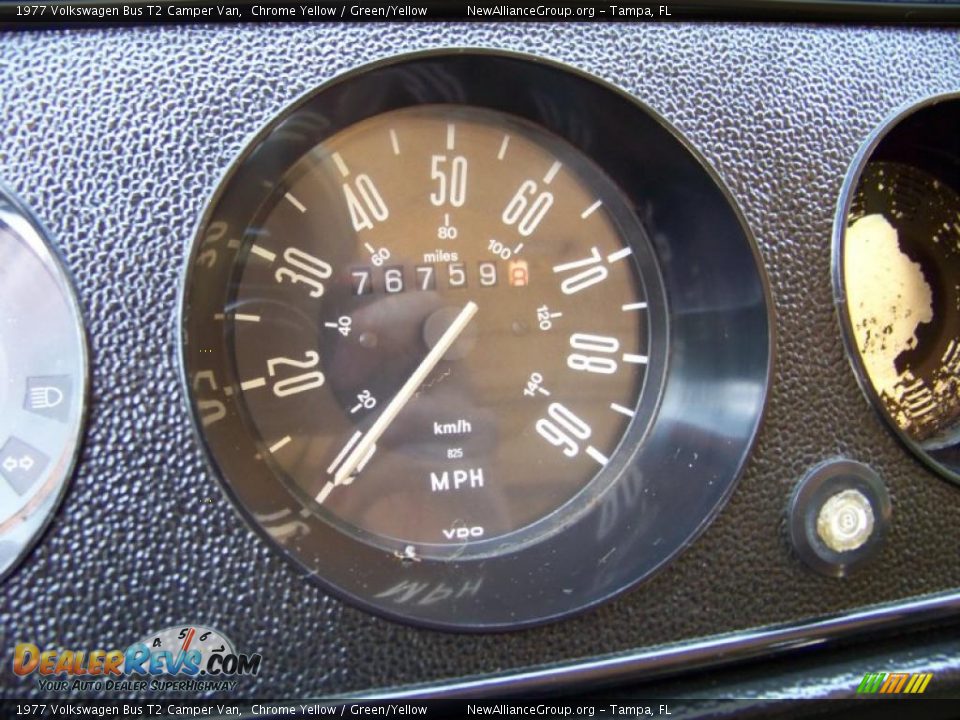1977 Volkswagen Bus T2 Camper Van Chrome Yellow / Green/Yellow Photo #22