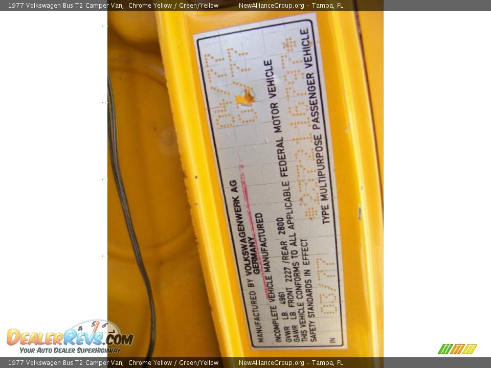 1977 Volkswagen Bus T2 Camper Van Chrome Yellow / Green/Yellow Photo #23