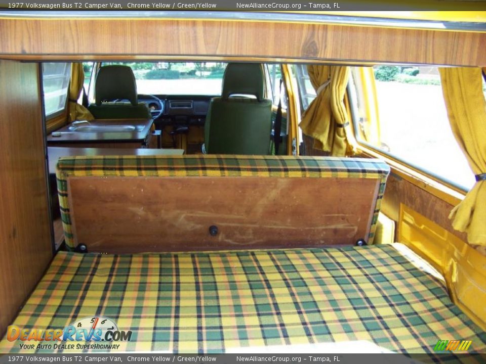 1977 Volkswagen Bus T2 Camper Van Chrome Yellow / Green/Yellow Photo #33
