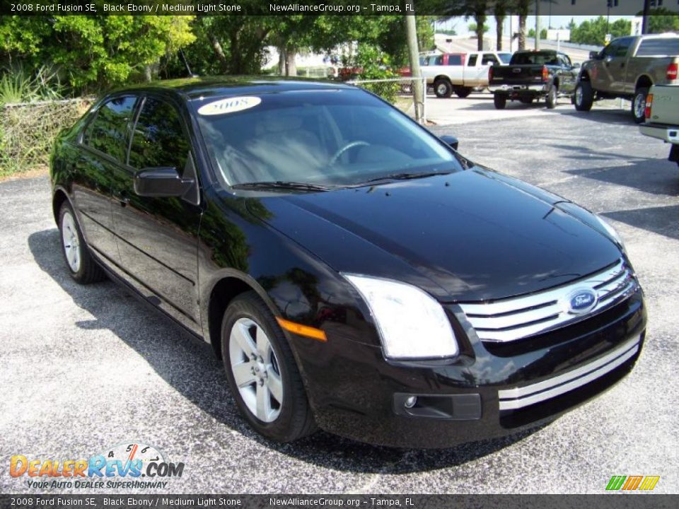 2008 Ford Fusion SE Black Ebony / Medium Light Stone Photo #3