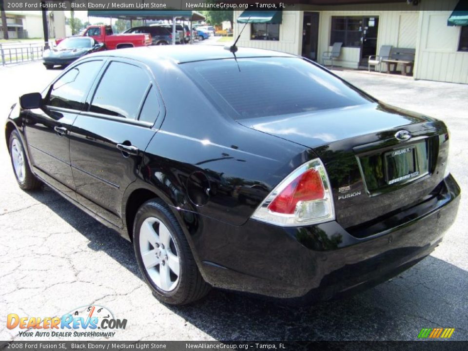2008 Ford Fusion SE Black Ebony / Medium Light Stone Photo #7
