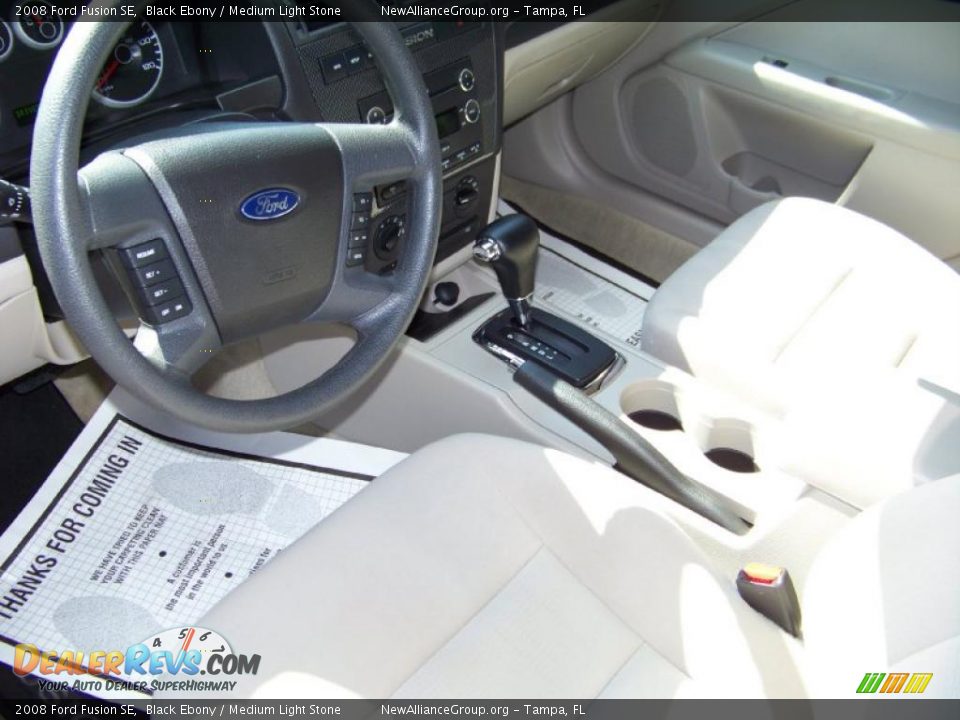 2008 Ford Fusion SE Black Ebony / Medium Light Stone Photo #9