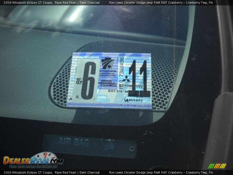 2009 Mitsubishi Eclipse GT Coupe Rave Red Pearl / Dark Charcoal Photo #15