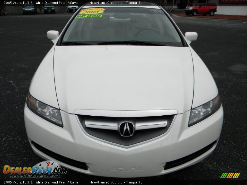 2005 Acura TL 3.2 White Diamond Pearl / Camel Photo #2
