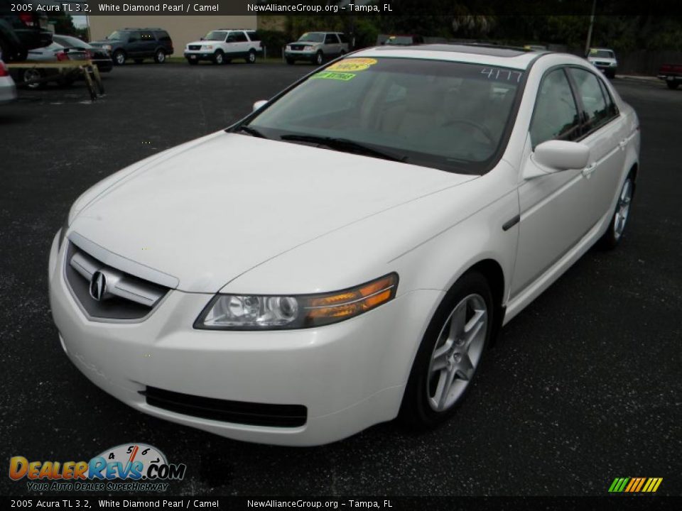 2005 Acura TL 3.2 White Diamond Pearl / Camel Photo #3
