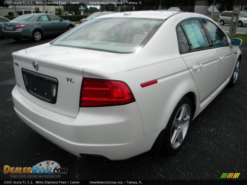 2005 Acura TL 3.2 White Diamond Pearl / Camel Photo #7