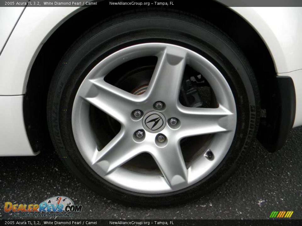 2005 Acura TL 3.2 White Diamond Pearl / Camel Photo #8