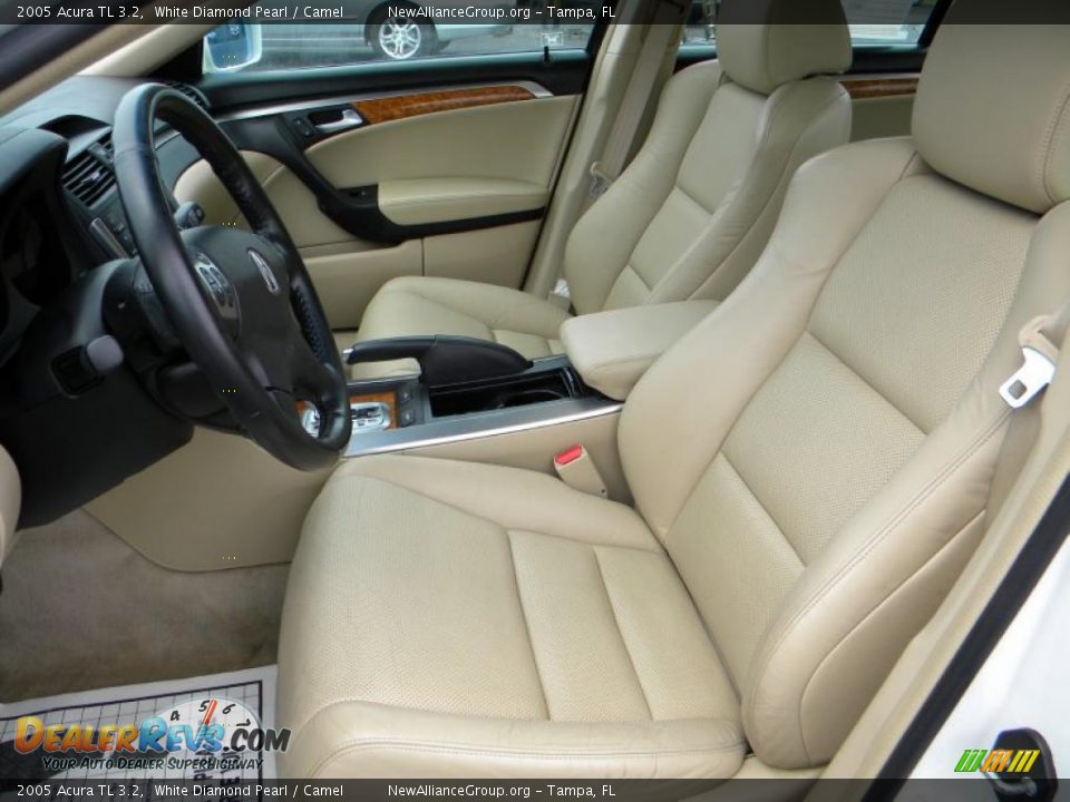 2005 Acura TL 3.2 White Diamond Pearl / Camel Photo #10