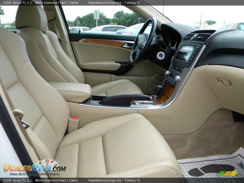 2005 Acura TL 3.2 White Diamond Pearl / Camel Photo #11