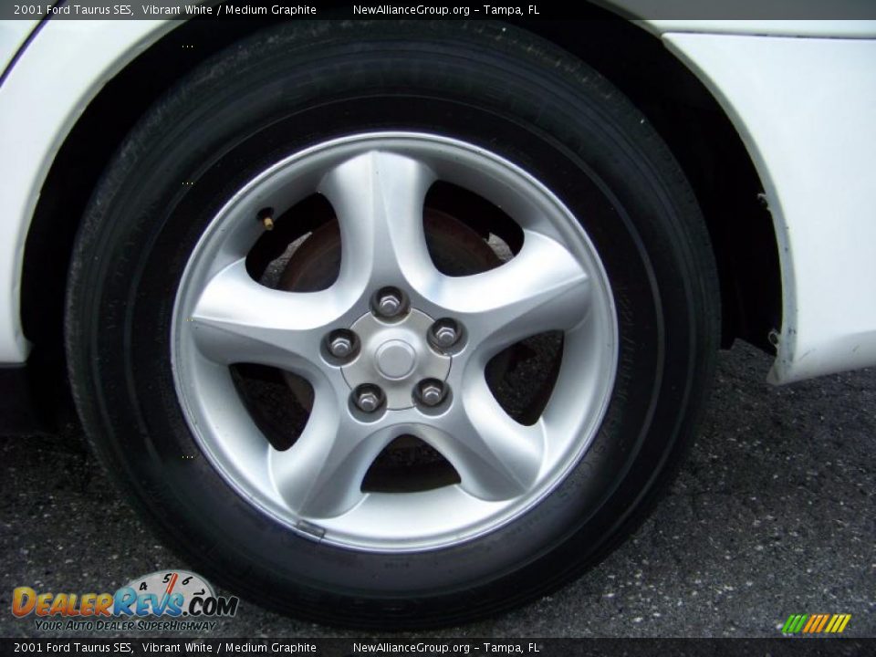 2001 Ford Taurus SES Vibrant White / Medium Graphite Photo #10
