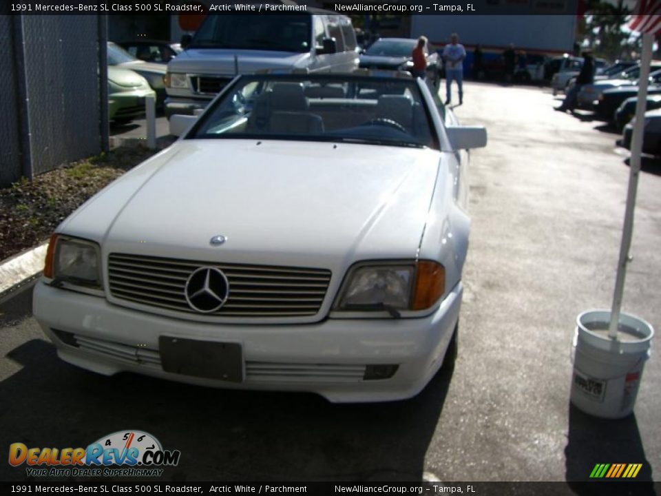 1991 Mercedes-Benz SL Class 500 SL Roadster Arctic White / Parchment Photo #1