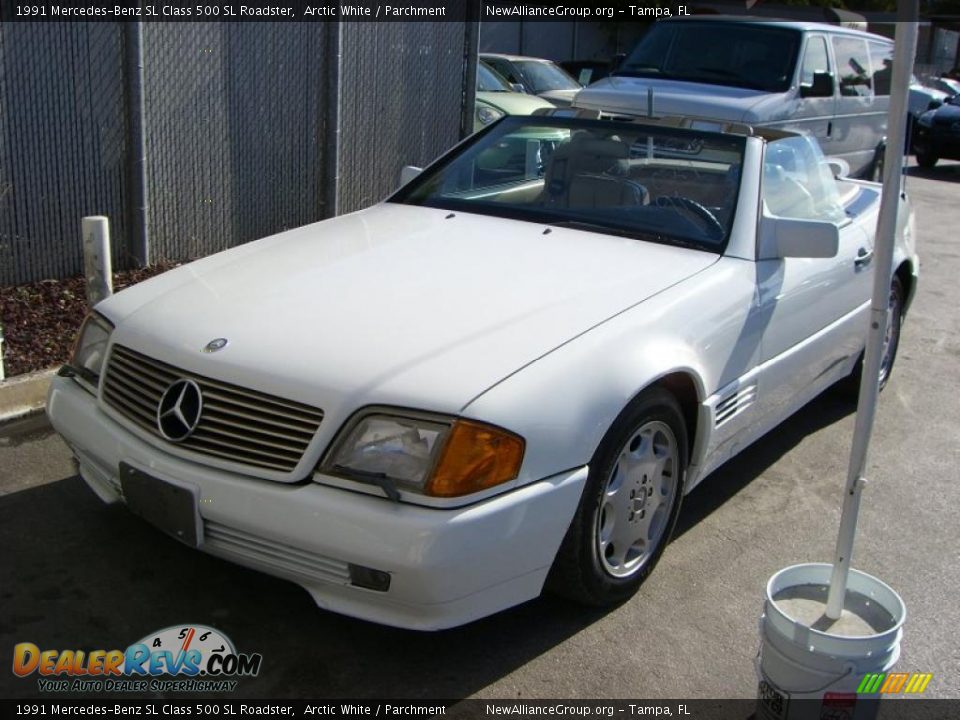1991 Mercedes-Benz SL Class 500 SL Roadster Arctic White / Parchment Photo #2