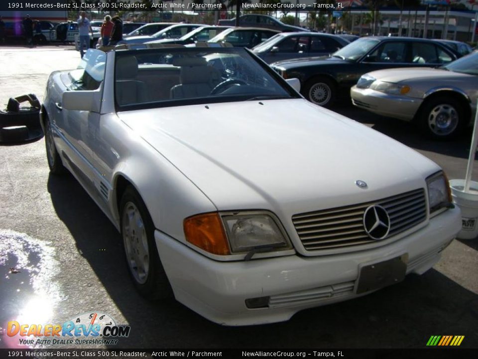 1991 Mercedes-Benz SL Class 500 SL Roadster Arctic White / Parchment Photo #3