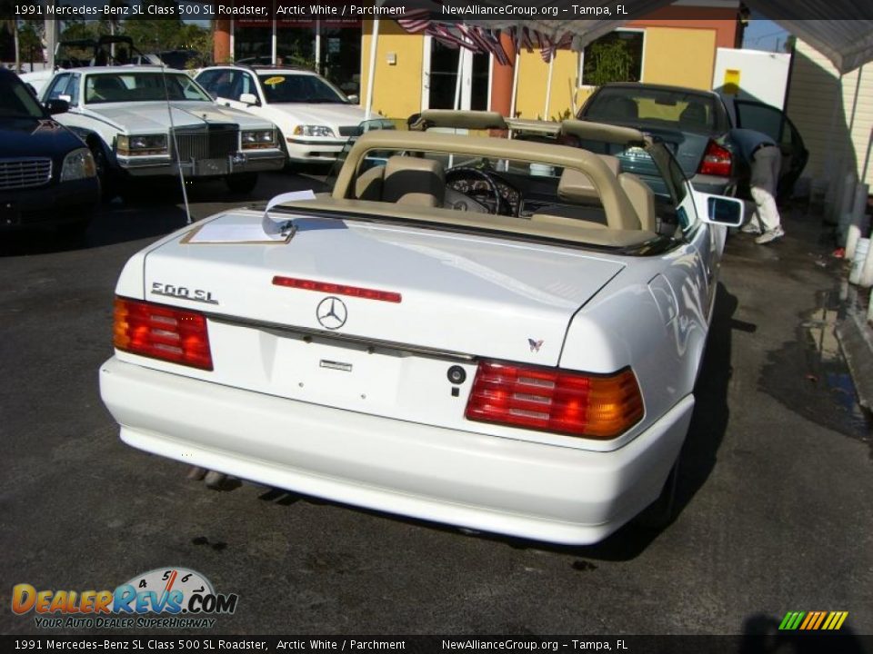1991 Mercedes-Benz SL Class 500 SL Roadster Arctic White / Parchment Photo #4