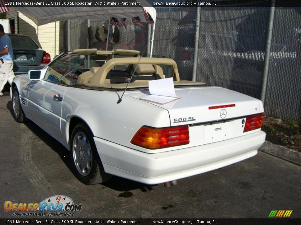 1991 Mercedes-Benz SL Class 500 SL Roadster Arctic White / Parchment Photo #5