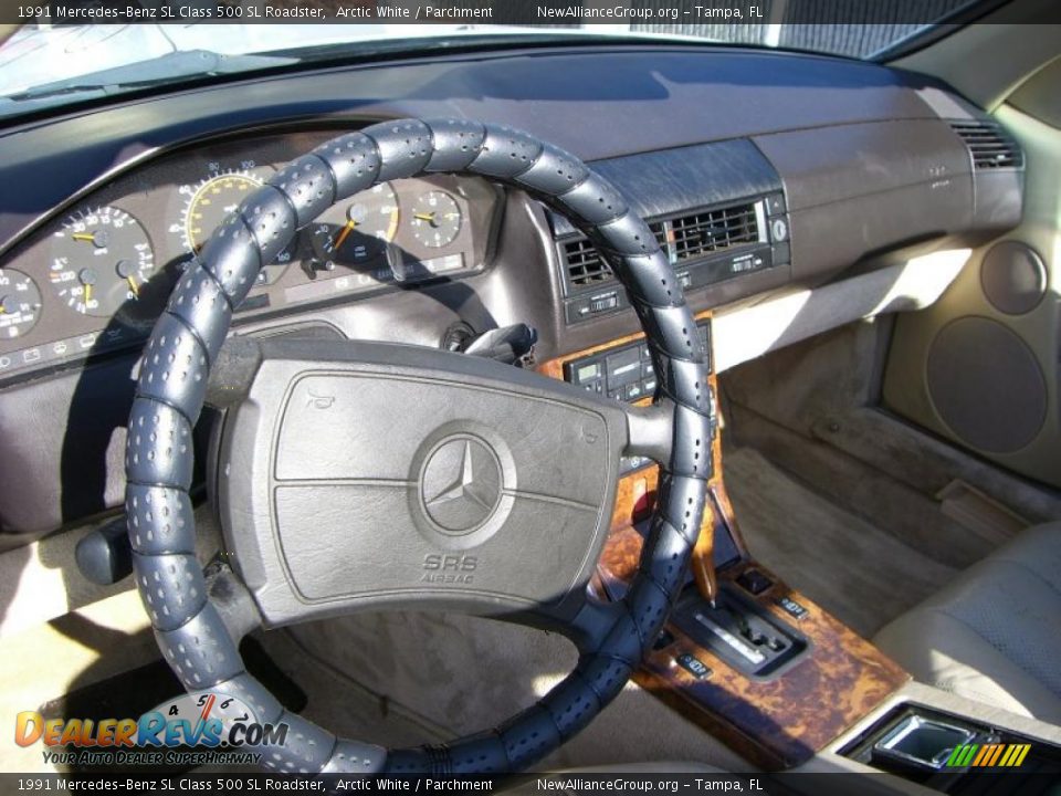 1991 Mercedes-Benz SL Class 500 SL Roadster Arctic White / Parchment Photo #8