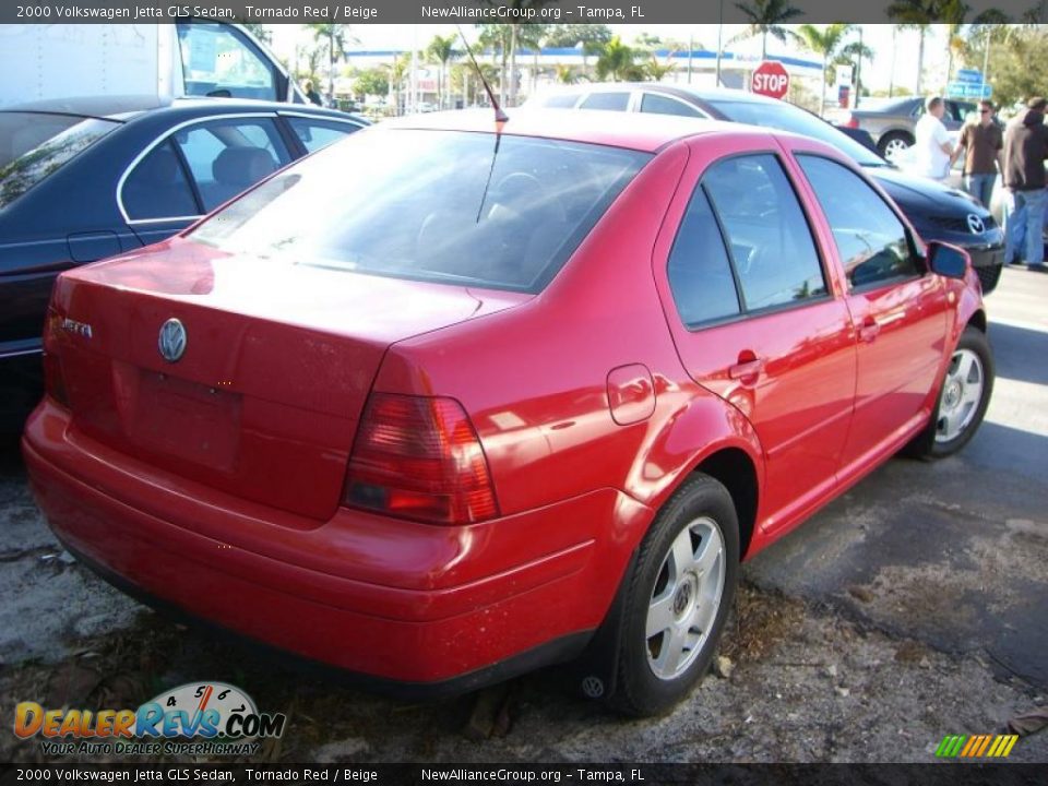2000 Volkswagen Jetta GLS Sedan Tornado Red / Beige Photo #4