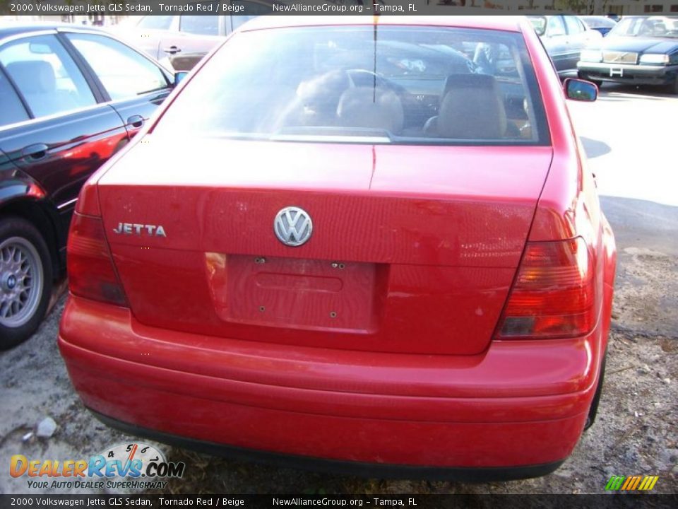 2000 Volkswagen Jetta GLS Sedan Tornado Red / Beige Photo #5