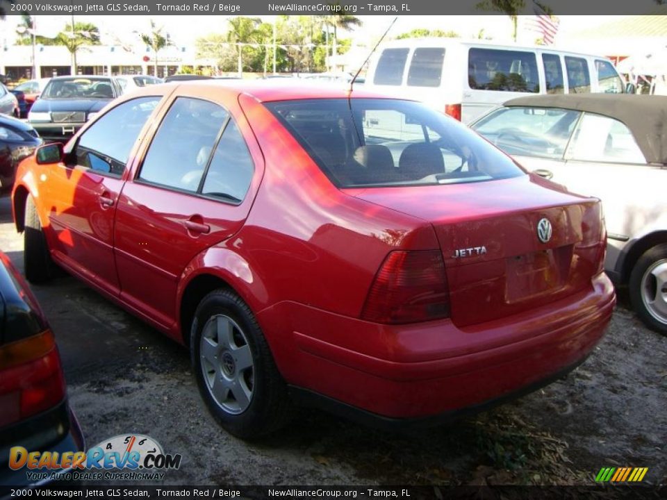 2000 Volkswagen Jetta GLS Sedan Tornado Red / Beige Photo #6
