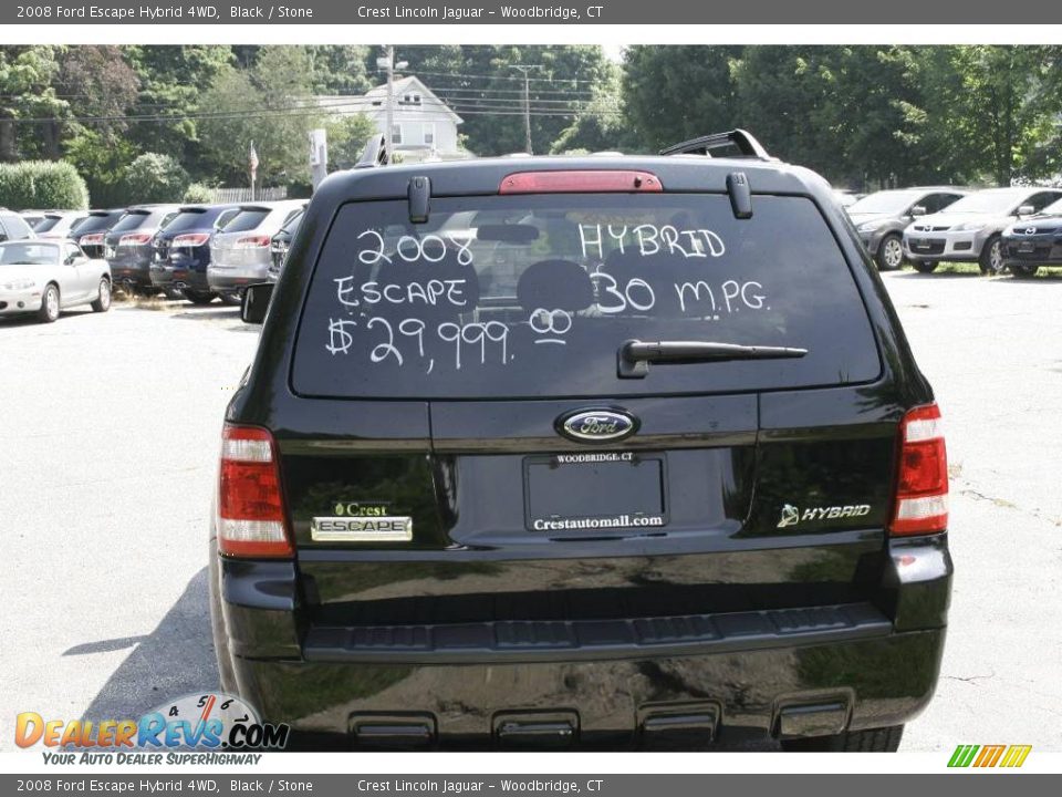 2008 Ford Escape Hybrid 4WD Black / Stone Photo #6