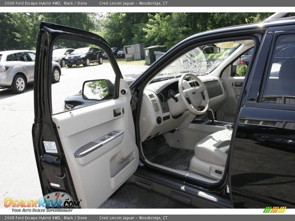 2008 Ford Escape Hybrid 4WD Black / Stone Photo #10