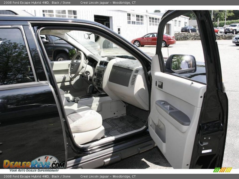 2008 Ford Escape Hybrid 4WD Black / Stone Photo #11