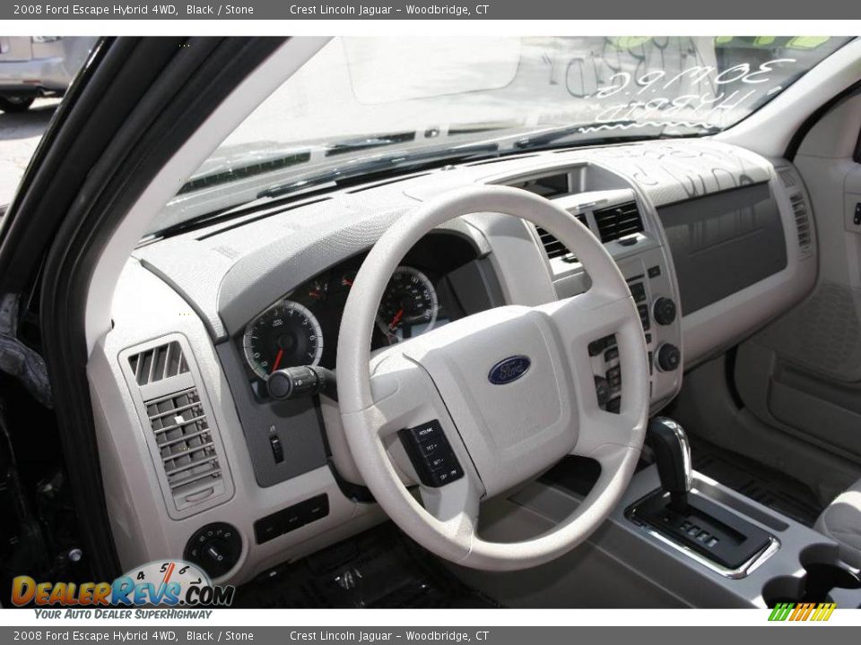 2008 Ford Escape Hybrid 4WD Black / Stone Photo #17