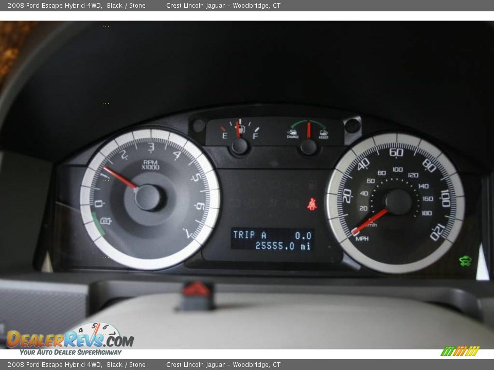 2008 Ford Escape Hybrid 4WD Black / Stone Photo #20
