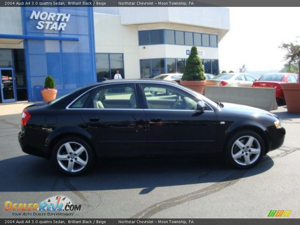 2004 Audi A4 3.0 quattro Sedan Brilliant Black / Beige Photo #2