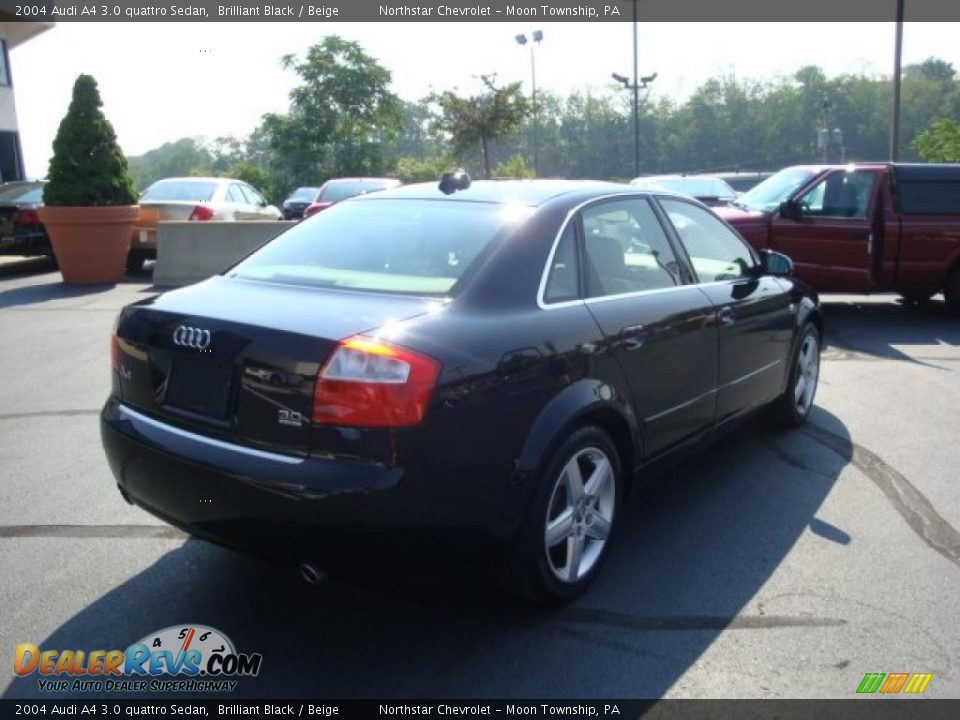 2004 Audi A4 3.0 quattro Sedan Brilliant Black / Beige Photo #3