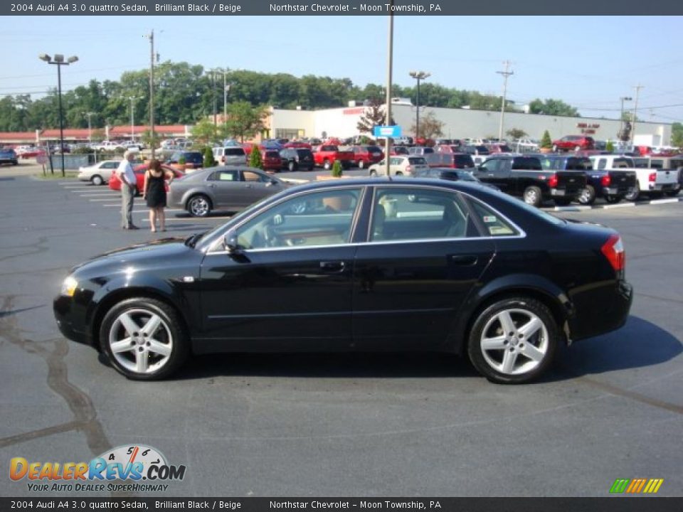 2004 Audi A4 3.0 quattro Sedan Brilliant Black / Beige Photo #6