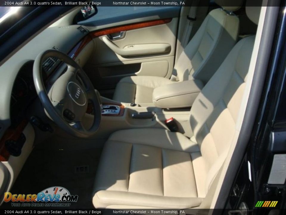 2004 Audi A4 3.0 quattro Sedan Brilliant Black / Beige Photo #10