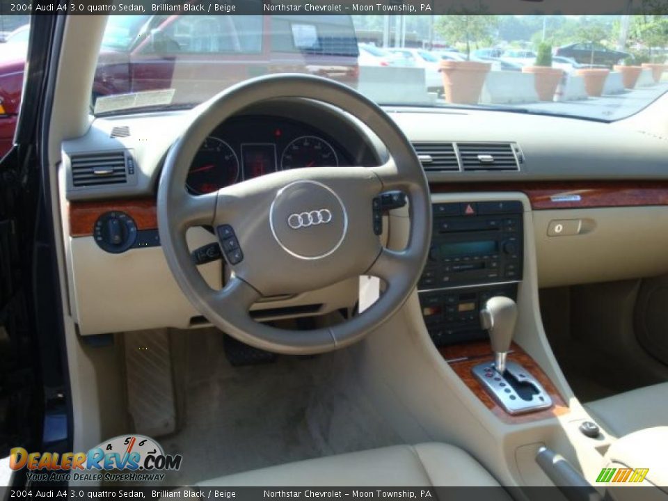 2004 Audi A4 3.0 quattro Sedan Brilliant Black / Beige Photo #12
