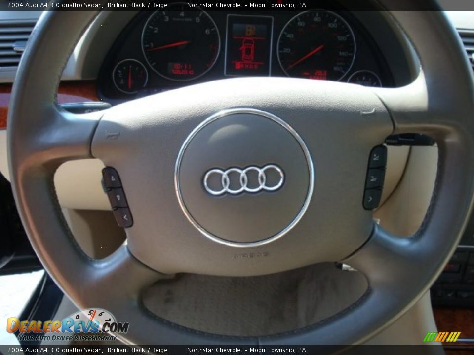 2004 Audi A4 3.0 quattro Sedan Brilliant Black / Beige Photo #17
