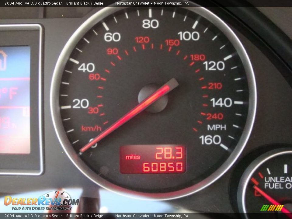2004 Audi A4 3.0 quattro Sedan Brilliant Black / Beige Photo #20
