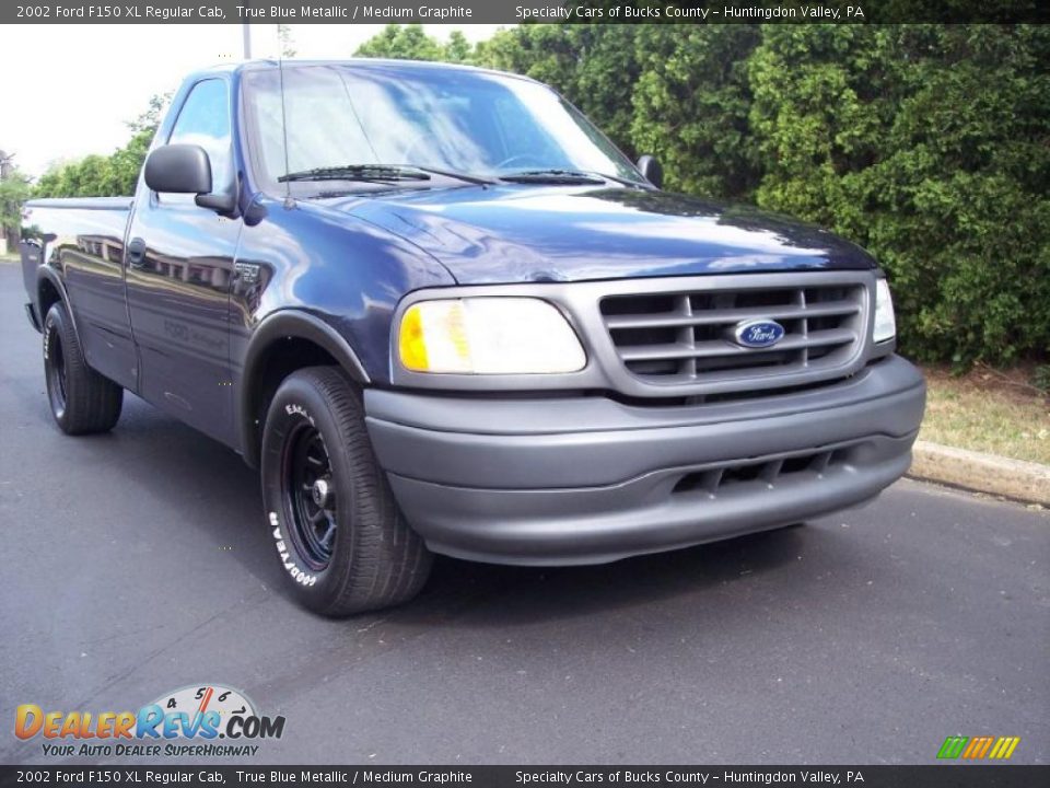 2002 Ford F150 XL Regular Cab True Blue Metallic / Medium Graphite Photo #3