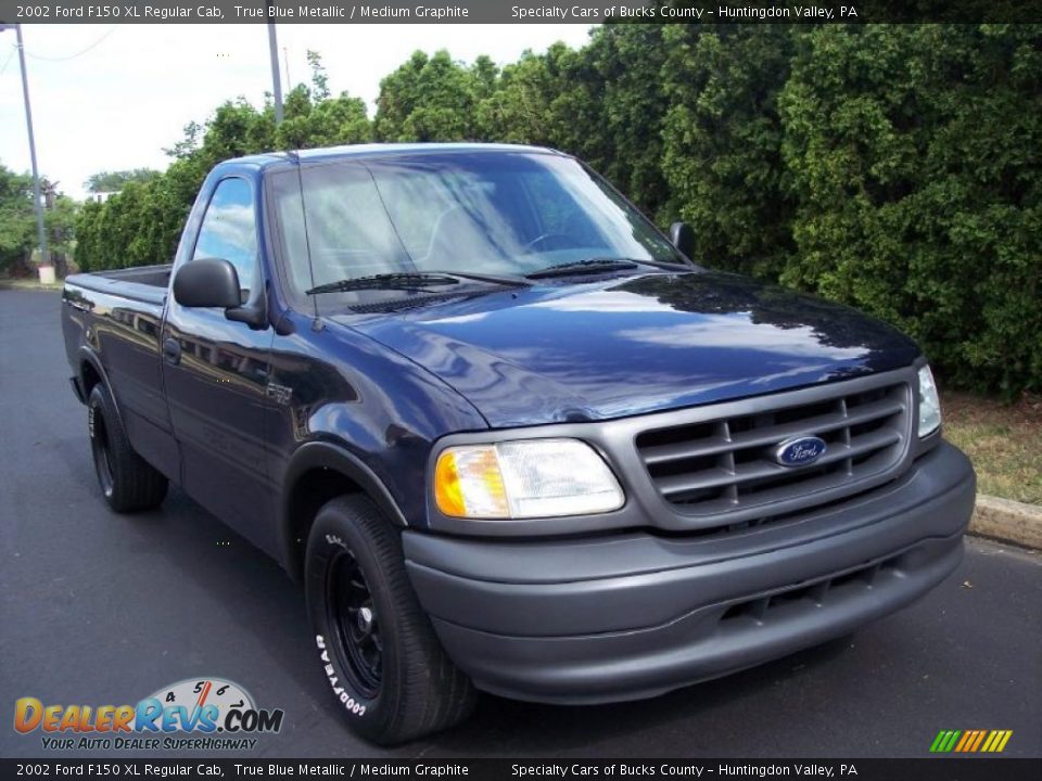 2002 Ford F150 XL Regular Cab True Blue Metallic / Medium Graphite Photo #4