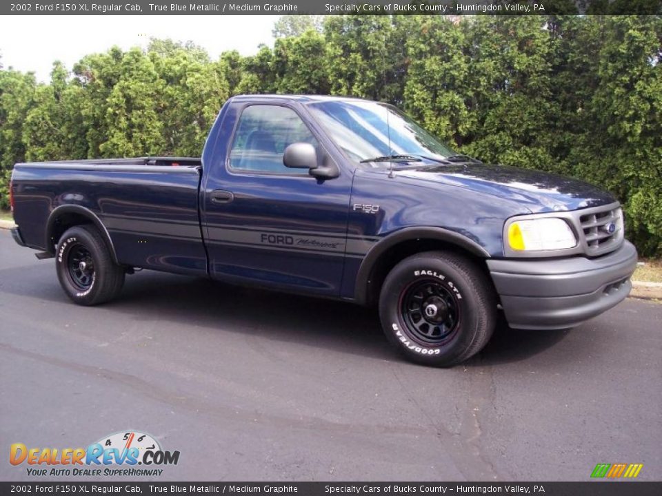 2002 Ford F150 XL Regular Cab True Blue Metallic / Medium Graphite Photo #5