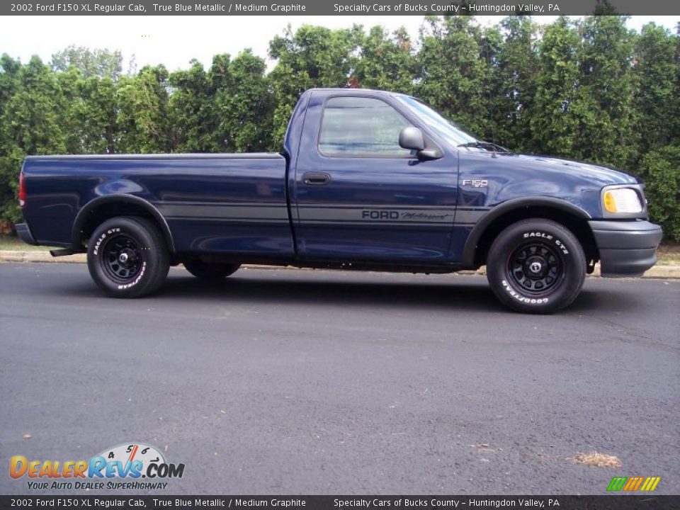 2002 Ford F150 XL Regular Cab True Blue Metallic / Medium Graphite Photo #6