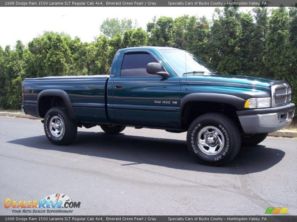 1998 Dodge Ram 1500 Laramie SLT Regular Cab 4x4 Emerald Green Pearl / Gray Photo #1