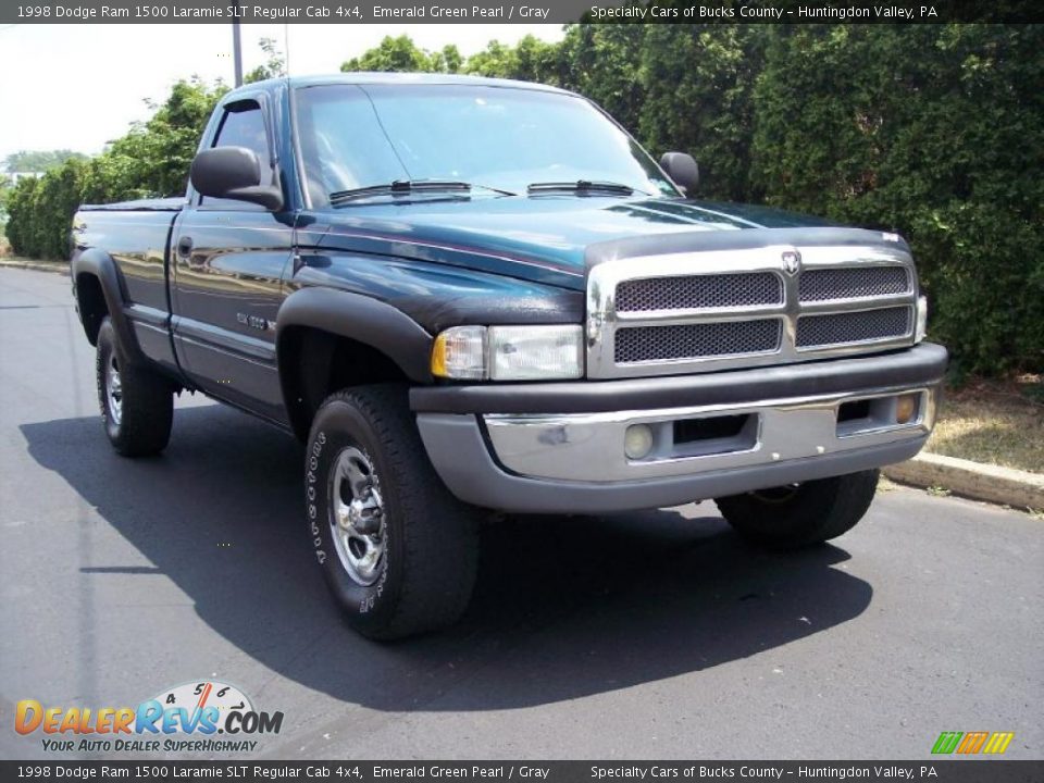 1998 Dodge Ram 1500 Laramie SLT Regular Cab 4x4 Emerald Green Pearl / Gray Photo #10